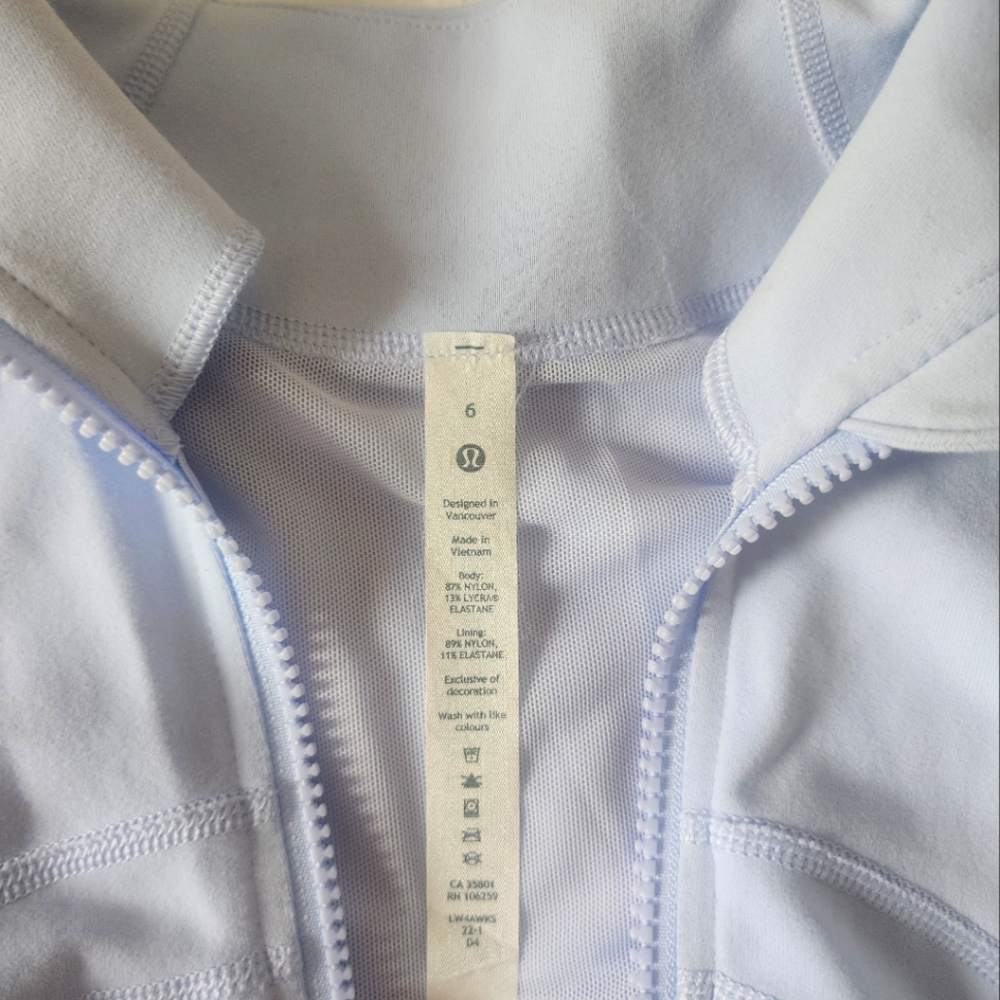 Lululemon Athletica Light Blue Zip-Up Jacket